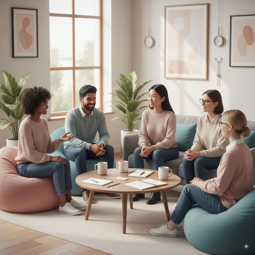 Colleagues supporting each other in overcoming fear and building confidence at work.